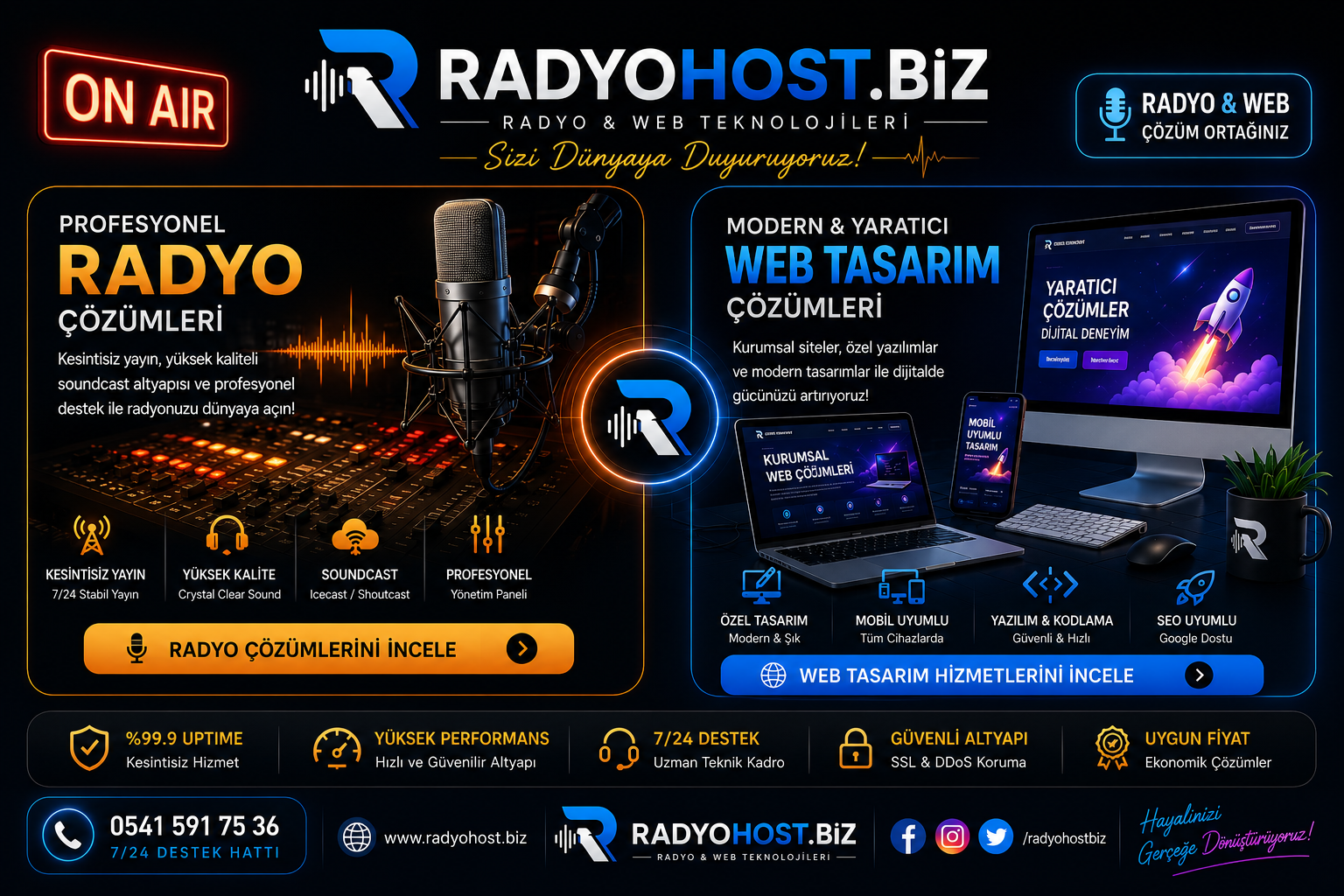 📻 RadyoHost.BiZ | Radyo Hosting & Web Teknolojileri